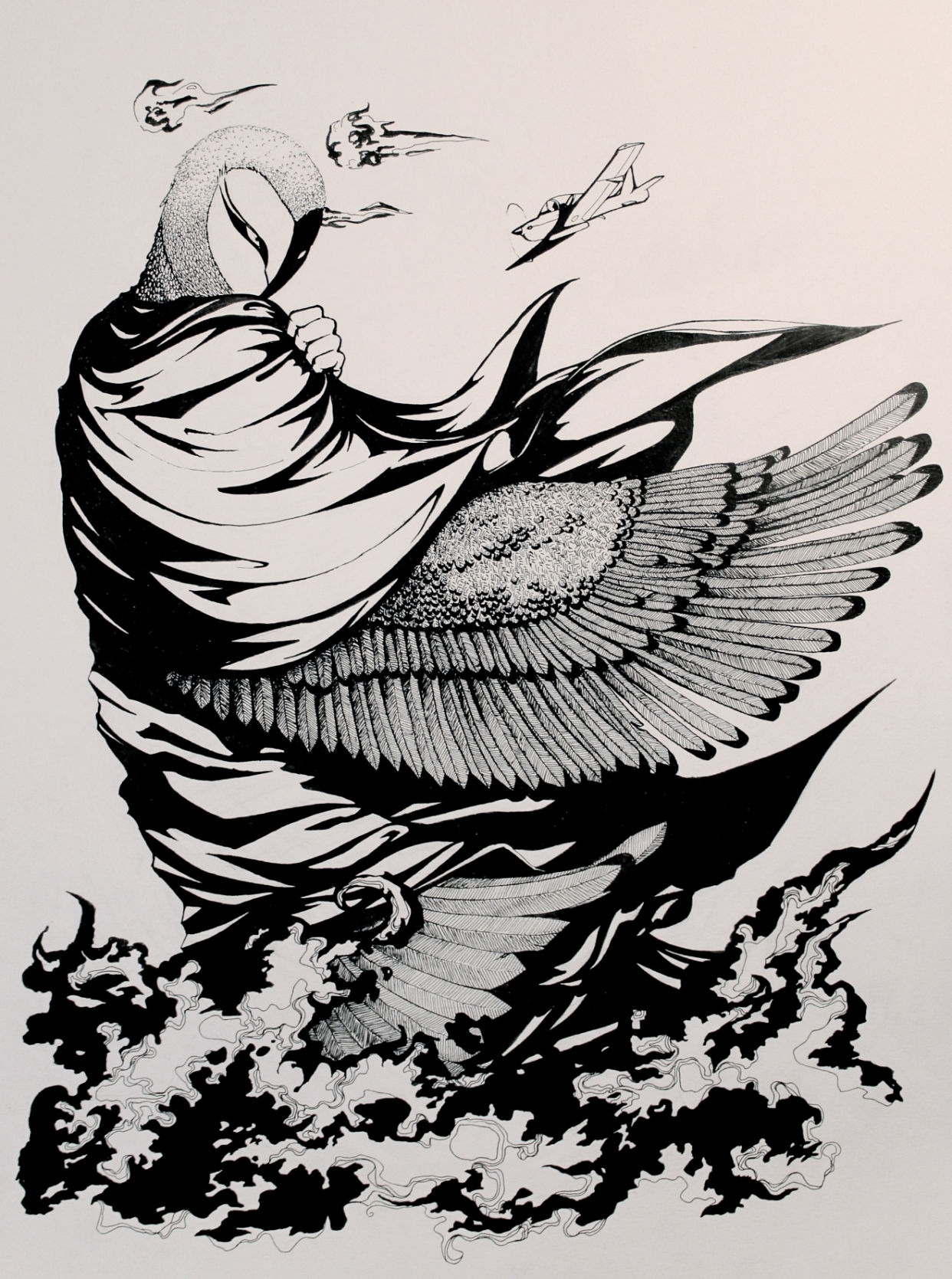 "Storm," a pen-and-ink drawing by Zoe Gillette.